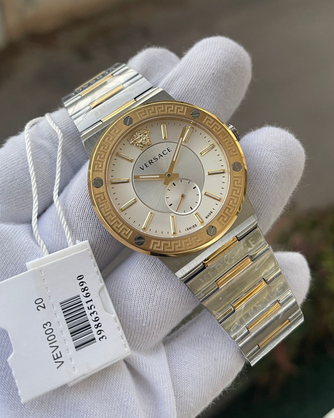 Versace VEVI003 Çift Renk Beyaz Erkek Kol Saati L-1577
